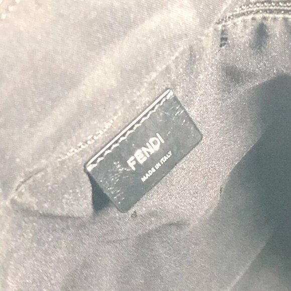 FENDI 7VA367 logo Shoulder Bag Vertical Tote Bag Nylon / Leather Black - Picture 12 of 14